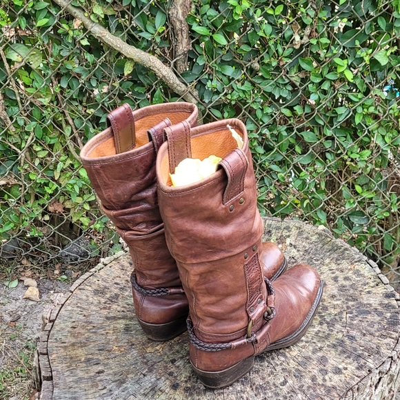 Vintage 90s Pull-On Slouch Boots/Steampunk Boots - Picture 6 of 9